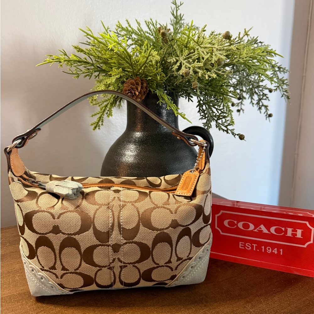 Coach Y2K Mini Signature/Suede Mini Pouchette